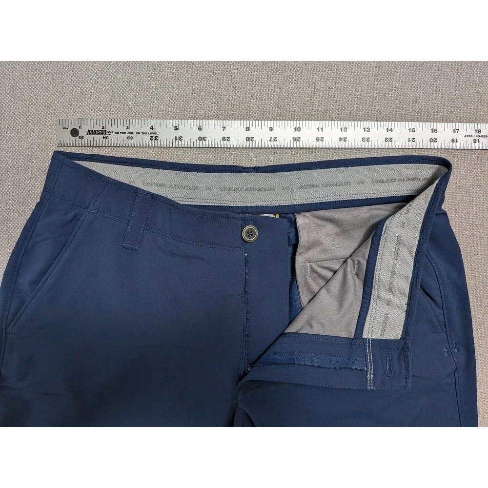 Under Armour Men's Navy Blue 34x30 Match Play Flat Front Golf Pants Stretch